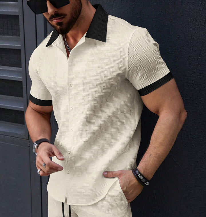 Structured short-sleeve shirt for men with buttons Amarae