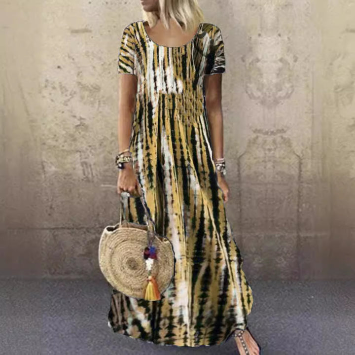 Lune London trendy striped pattern women's maxi dress