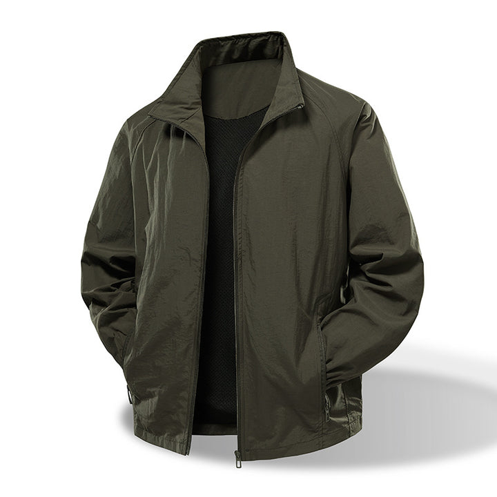 Men's Ultralight Windbreaker with Breathable Mesh Lining and Concealed Zipper Amarae