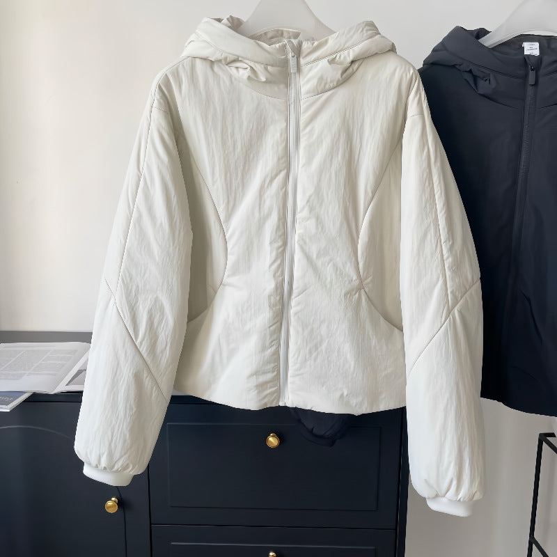 Women short cut light thermo hoodie jacket with oversized silhouette Amarae
