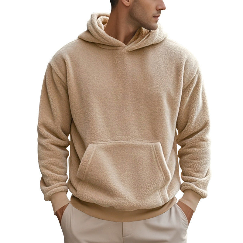 Men's cozy fleece hoodie with kangaroo pocket and elastic waistband Lune London