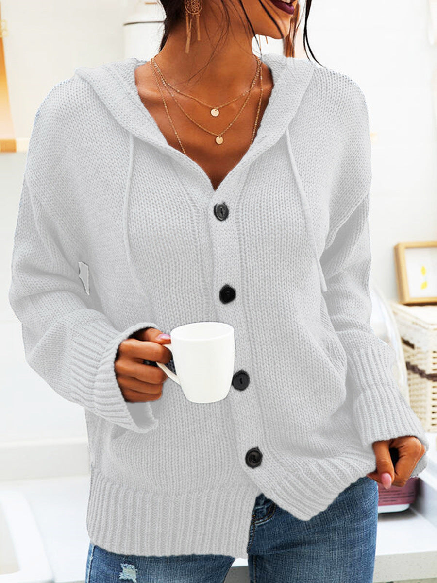 Ladies hooded vest with front button closure Amarae