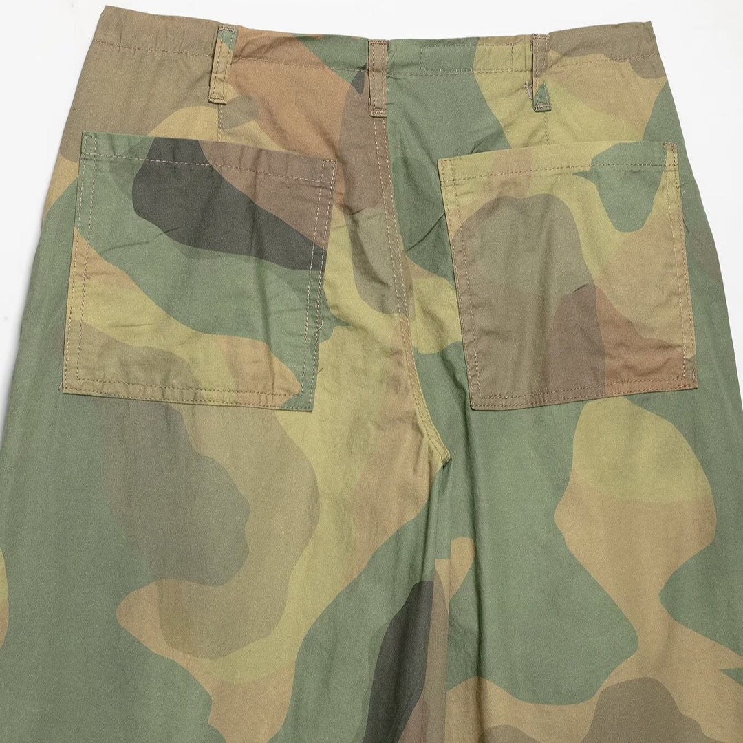 Women's Loose-Fitting Cargo Pants in Camouflage Pattern with Drawstring Waist and Ankle Ties Amarae