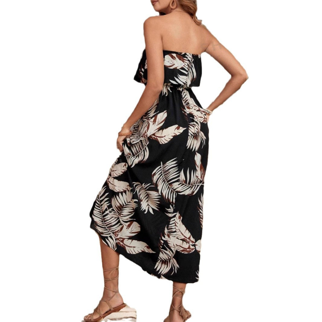 Maxi strapless dress for women with high slit detail Lune London