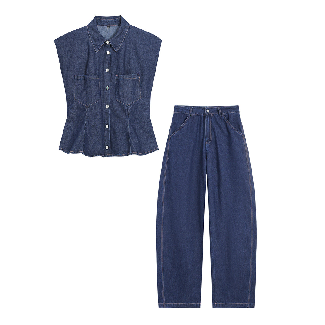 Women's Wide High-Waist Jeans with striking side seam and rounded pockets Amarae