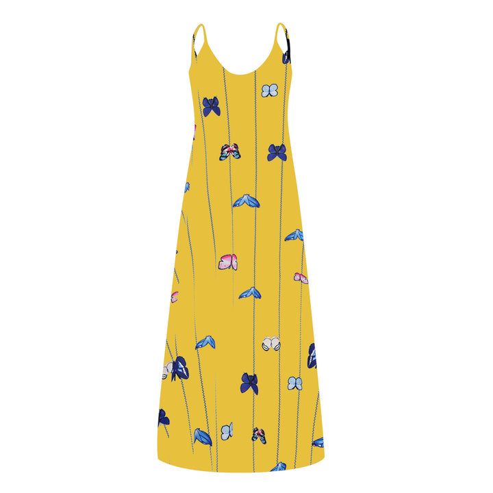 Lune London Floral Maxi Dress for Women with Spaghetti Straps