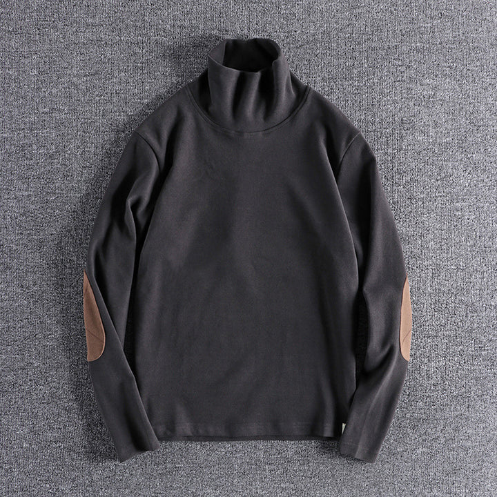 Men's polar fleece sweater with contrasting elbow patches Lune London