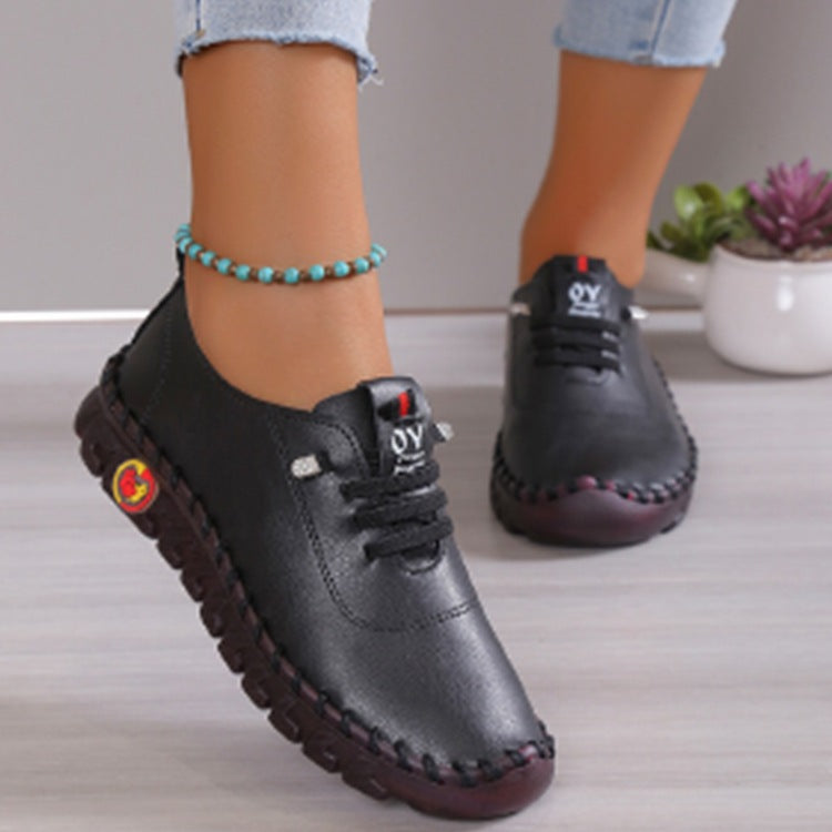 Women's lightweight, soft slip-on with hand-stitched rubber sole and elastic lacing Amarae