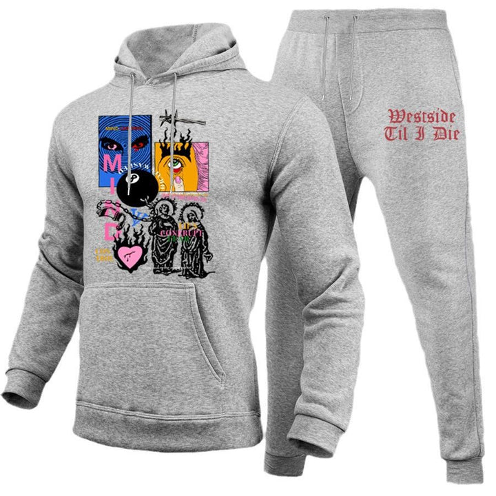 Lune London women's urban hoodie set and jogger pants with creative graphic design