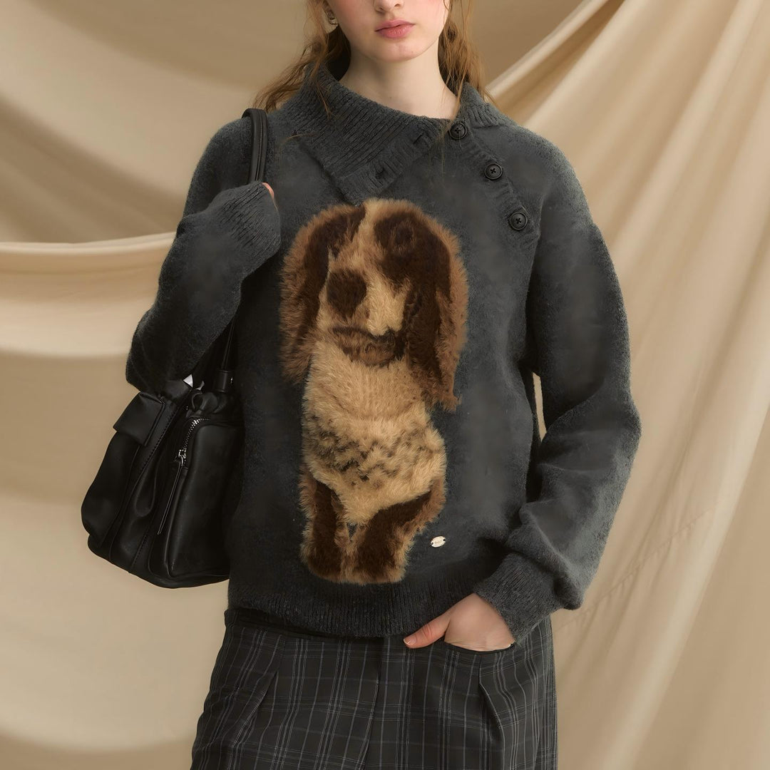 Pull femme avec motif animal unique et surface structurée Chic & Stil