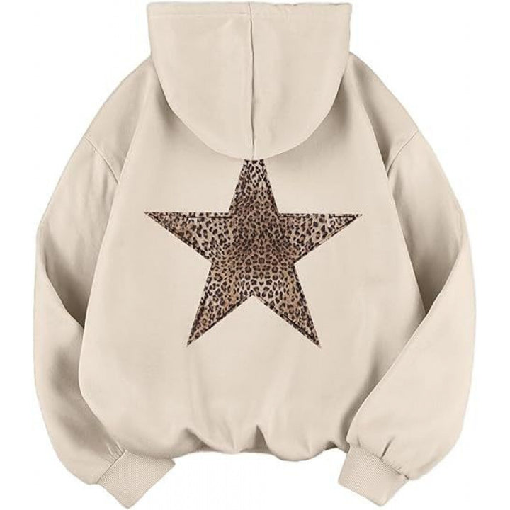 Women's hoodie with stylish leopard star design and relaxed fit Lune London