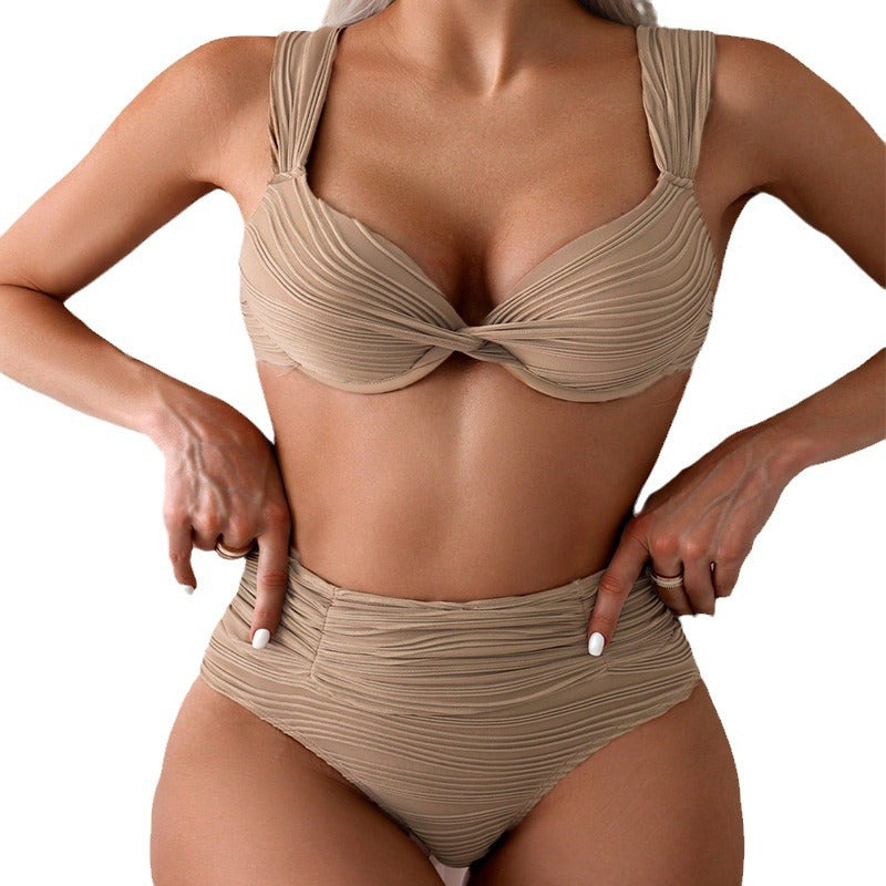 Lune London gathered high waist bikini for women