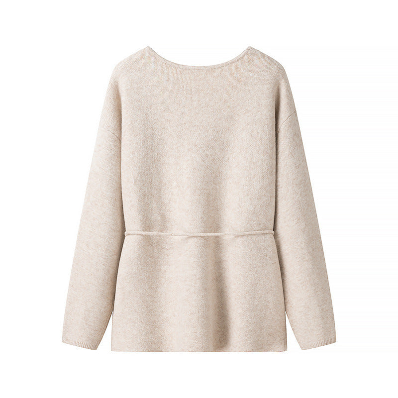 Women wide vest with tie at the waist and loose V-neck Lune London