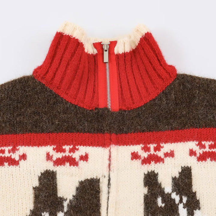 Women's Knit Two-Piece with Zipper Jacket and Flared Wool Blend Skirt Amarae