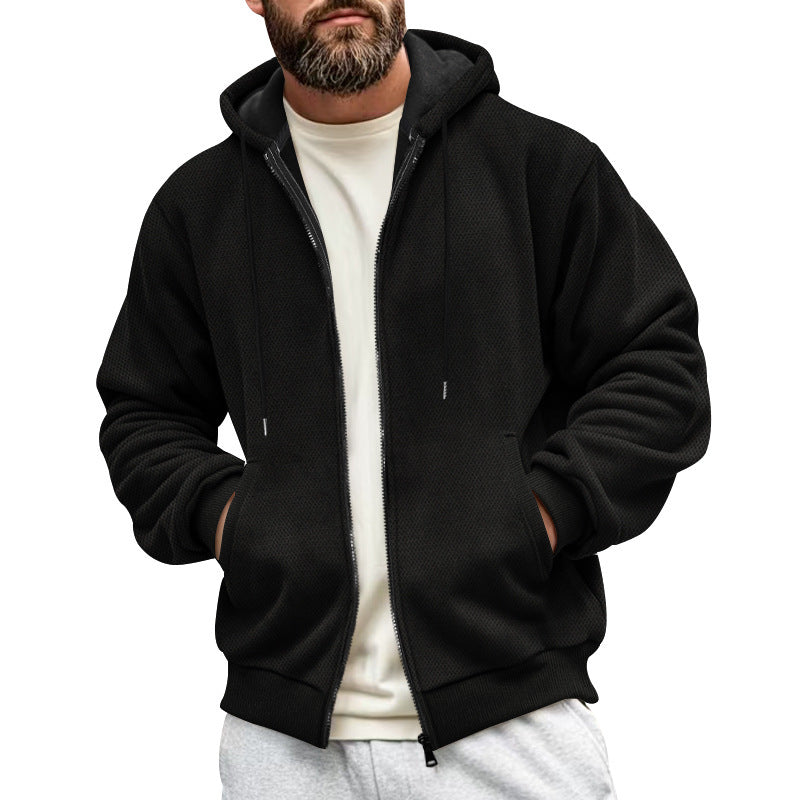Men's hoodie with structured surface and functional pockets Amarae