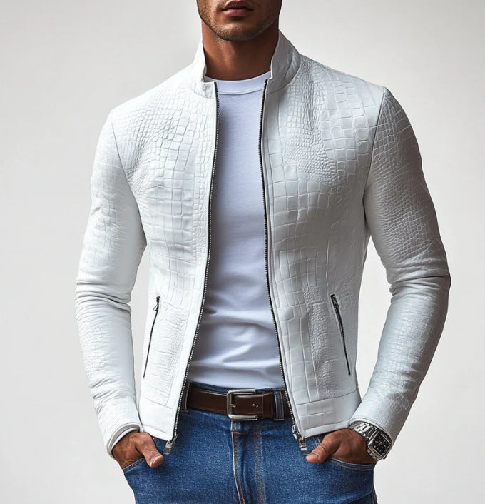 Veste en cuir synthétique stylée pour hommes avec design structuré Chic & Stil