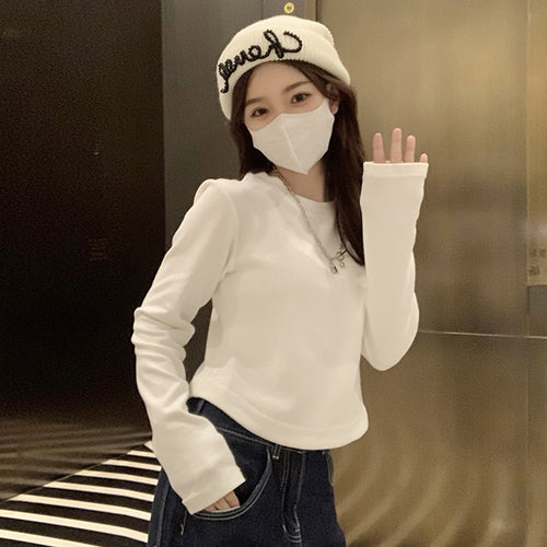 Ladies Basic Long Sleeve Shirt Chic & Stil