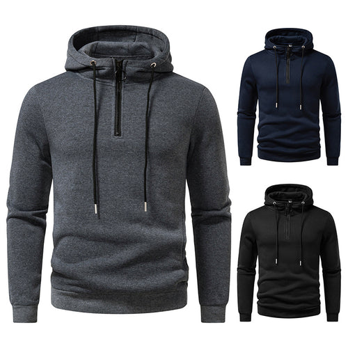 Men's hooded tracksuit tops with mid-length zipper and modern cut Amarae