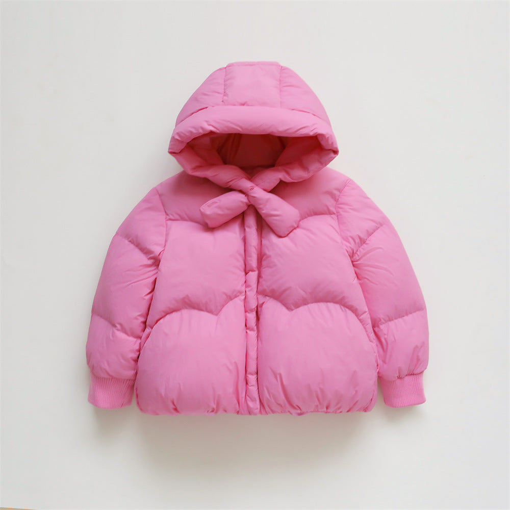 Ladies oversized quilted jacket with hood and high collar Lune London
