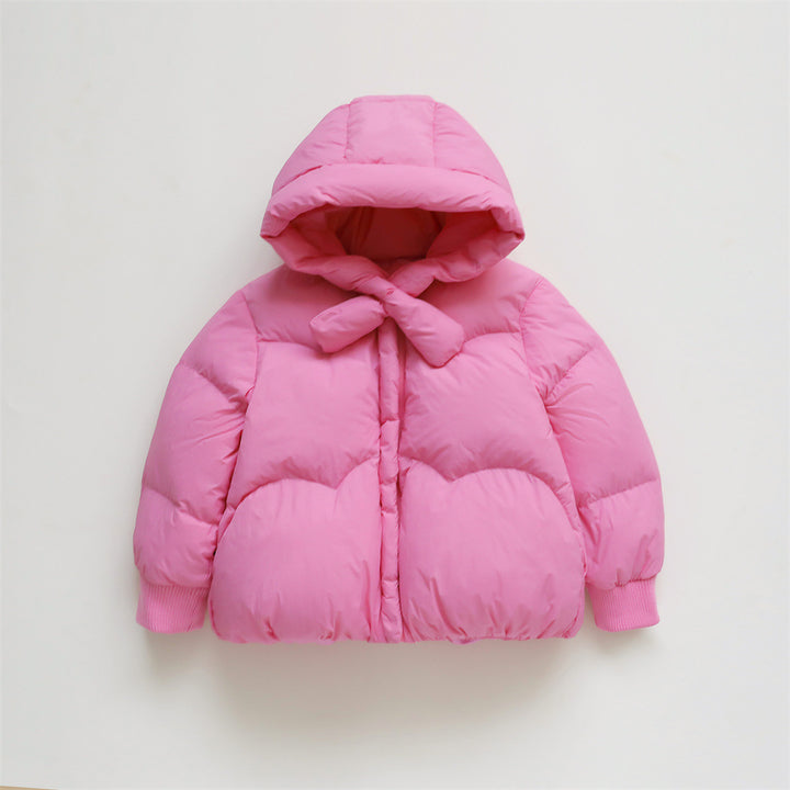 Ladies oversized quilted jacket with hood and high collar Lune London