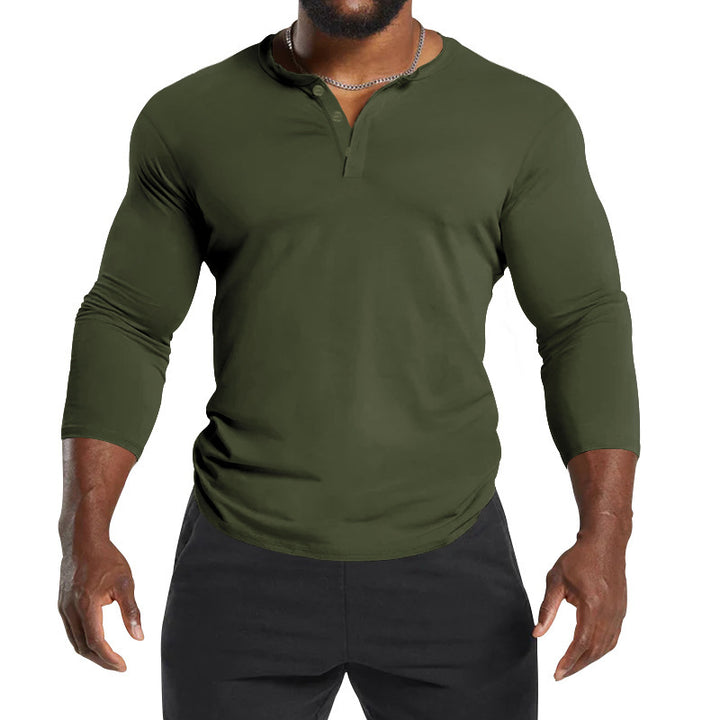 Men's Long Sleeve Henley Shirt with Breathable Material and Modern Cut Lune London