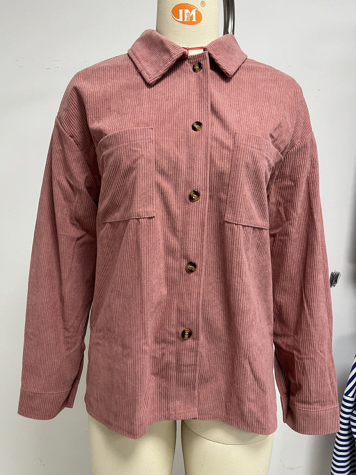 Corduroy jacket for women with a comfortable fit and practical chest pockets Lune London