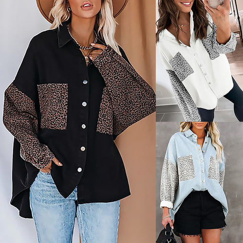 Ladies' Animal Print Shirt Jacket Amarae