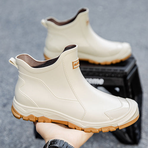 Men's Rubber Boots with Non-Slip Sole and Flexible Entry Amarae