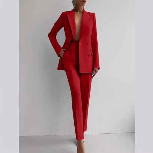 Women's Elegant Double-Breasted Blazer with Tailored Trousers Amarae