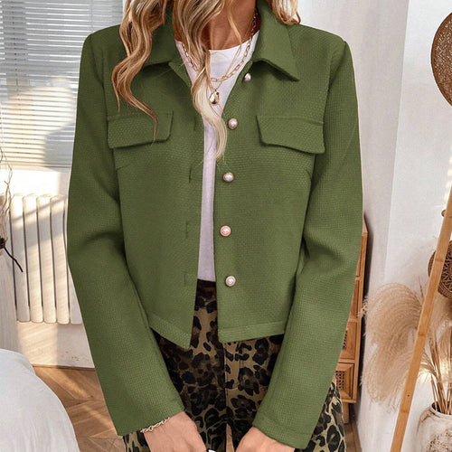 Short blazer jacket for women with decorative button details and practical pockets Amarae