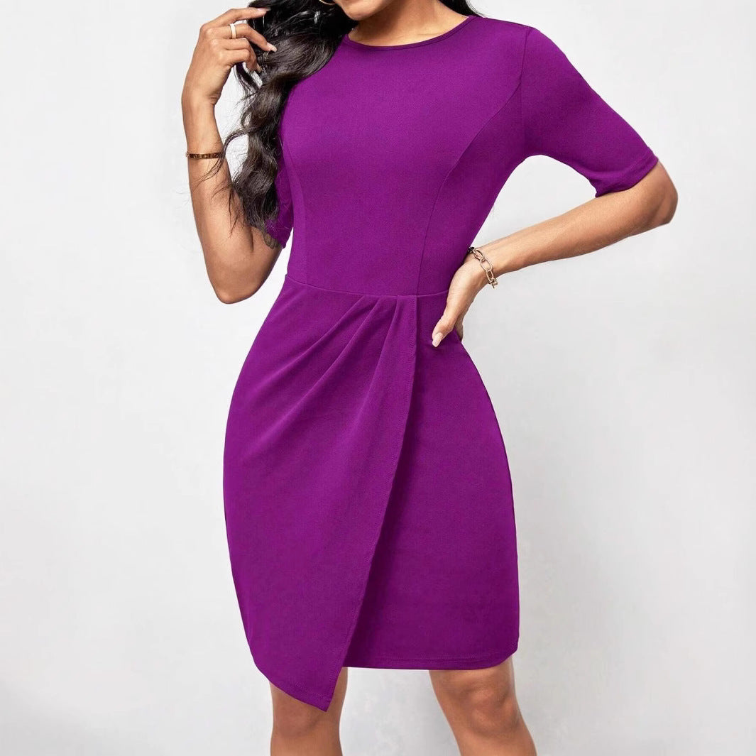 Elegant draped bodycon dress for ladies Lune London