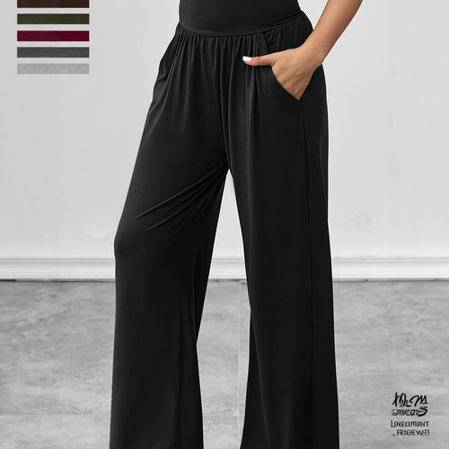 Pantalons de loisirs confortables pour femmes avec taille élastique et poches latérales Chic & Stil