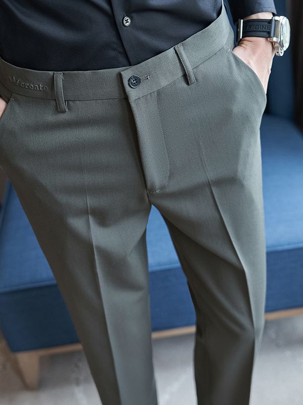 Elegant suit trousers for men, slim fit and fine striped pattern Lune London