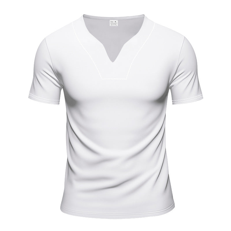 Short sleeve men's t-shirt with V neck and breathable fabric Lune London