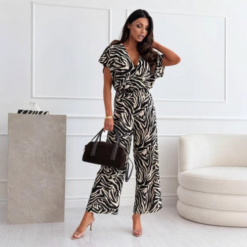 Ladies Elegant Printed Safari Jumpsuit Amarae