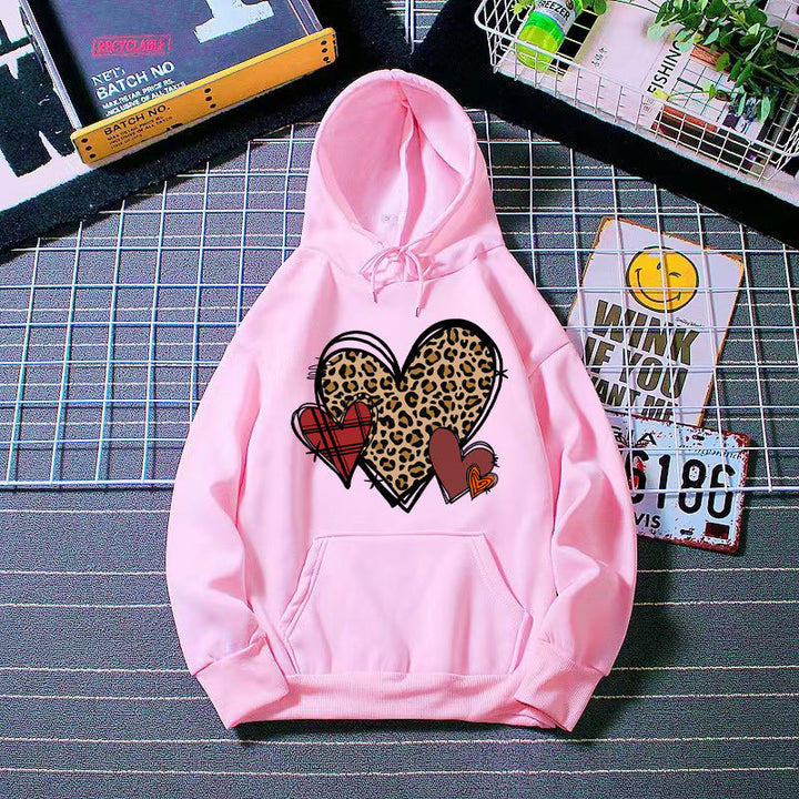 Ladies hoodie with playful heart pattern Chic & Stil