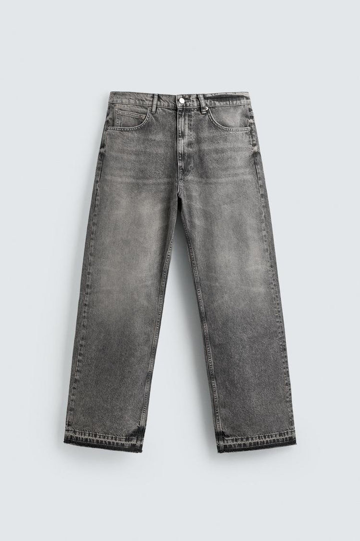 Men's straight-cut jeans with a high rise and vintage-washed effect Amarae