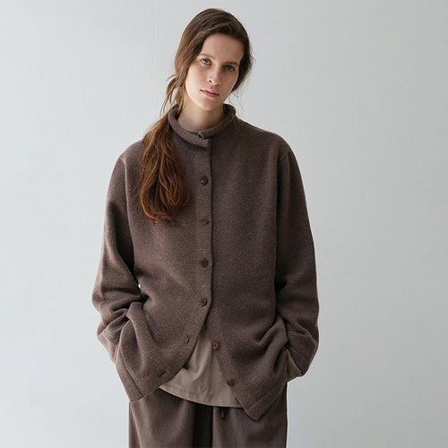 Veste en laine chaude pour femmes avec col montant Chic & Stil