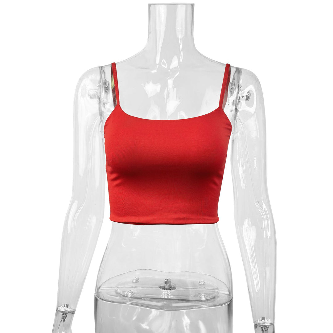 Ladies Fitted Crop Top made of elastic material with spaghetti straps Lune London