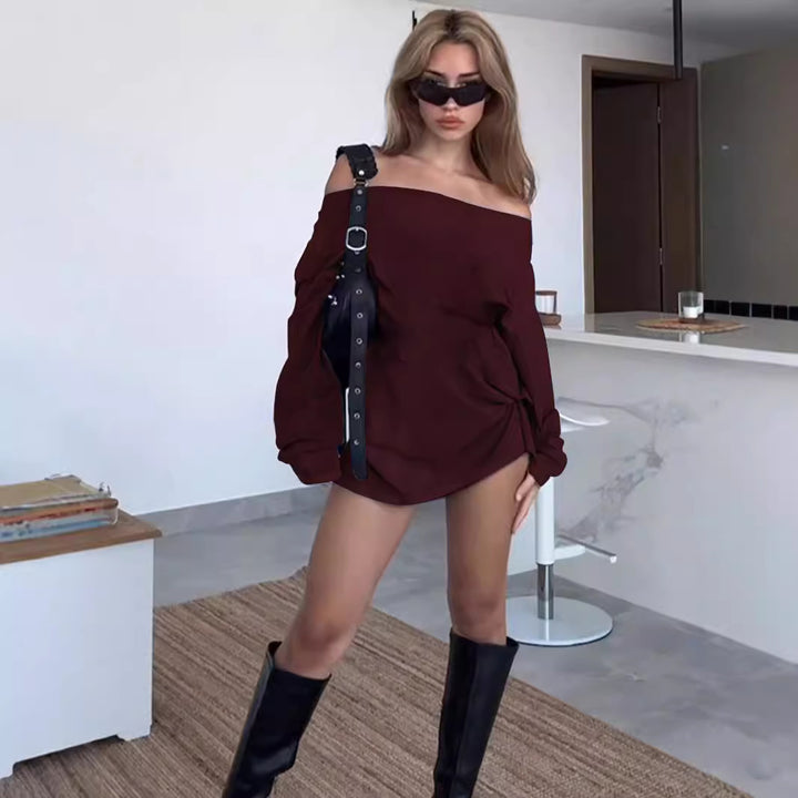 Blouse femme décolletée avec coupe ample et détail noeud Chic & Stil