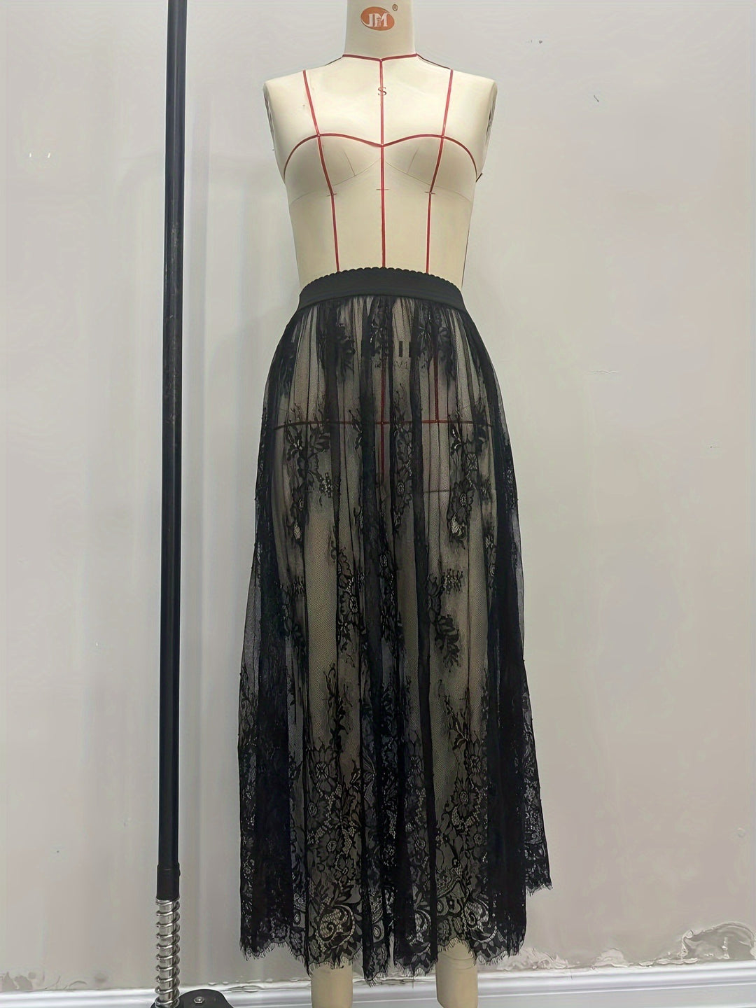 Women Elegant Lace Maxi Skirts with High Waist Lune London