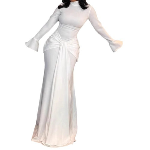Ladies Elegant Maxi Dress with fitted cut and ruffle details Amarae