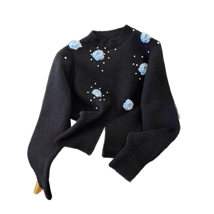 Sweater stylé pour femmes avec des applications florales Chic & Stil