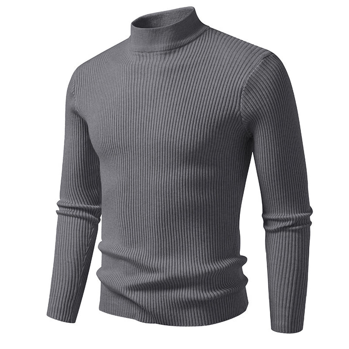 Men's Ribbed Knit Turtleneck Sweater Lune London
