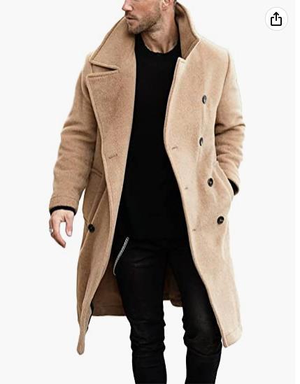 Men's Coat In Modern Double-Breasted Toggle Look Lune London