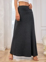 Women's maxi skirt made of soft jersey with elastic waistband and flowing cut Lune London