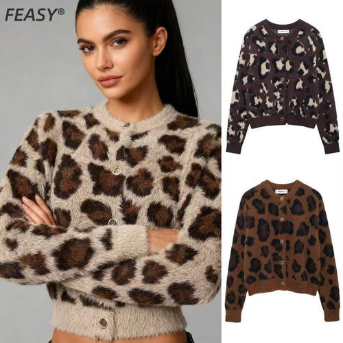 Pull doux léopard pour femmes Chic & Stil