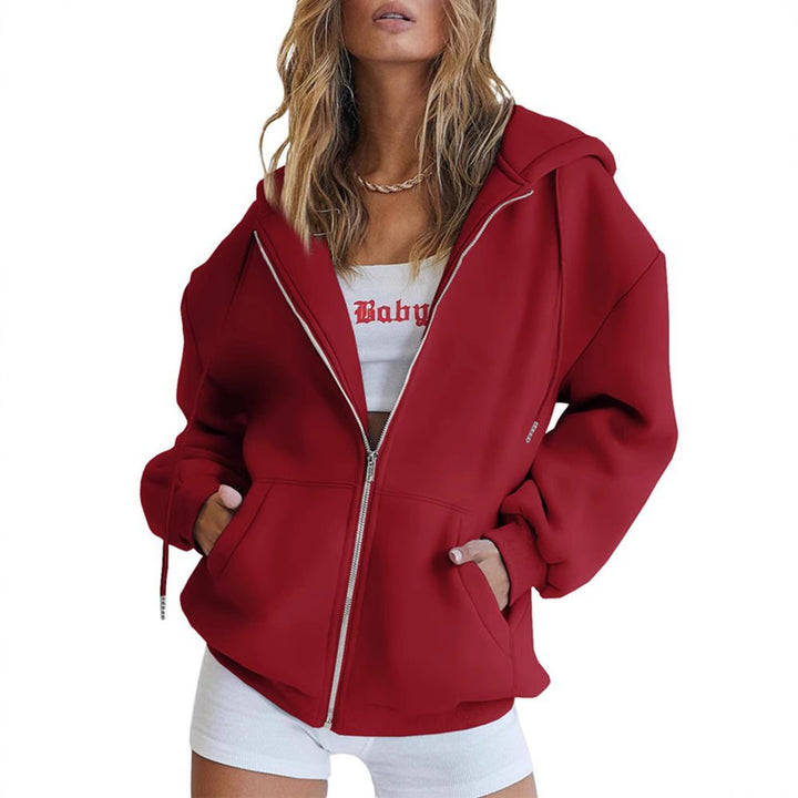 Oversized hooded jacket for women with practical pockets and zipper Lune London