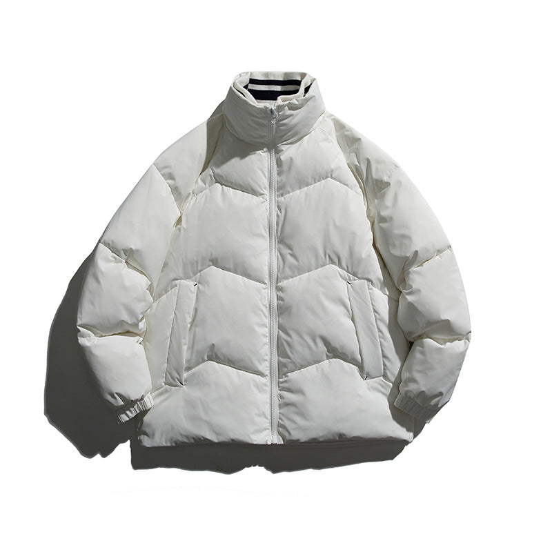 Unisex Padded Quilted Jacket in Boxy Cut with Ribbed Collar and Insulating Lining Amarae