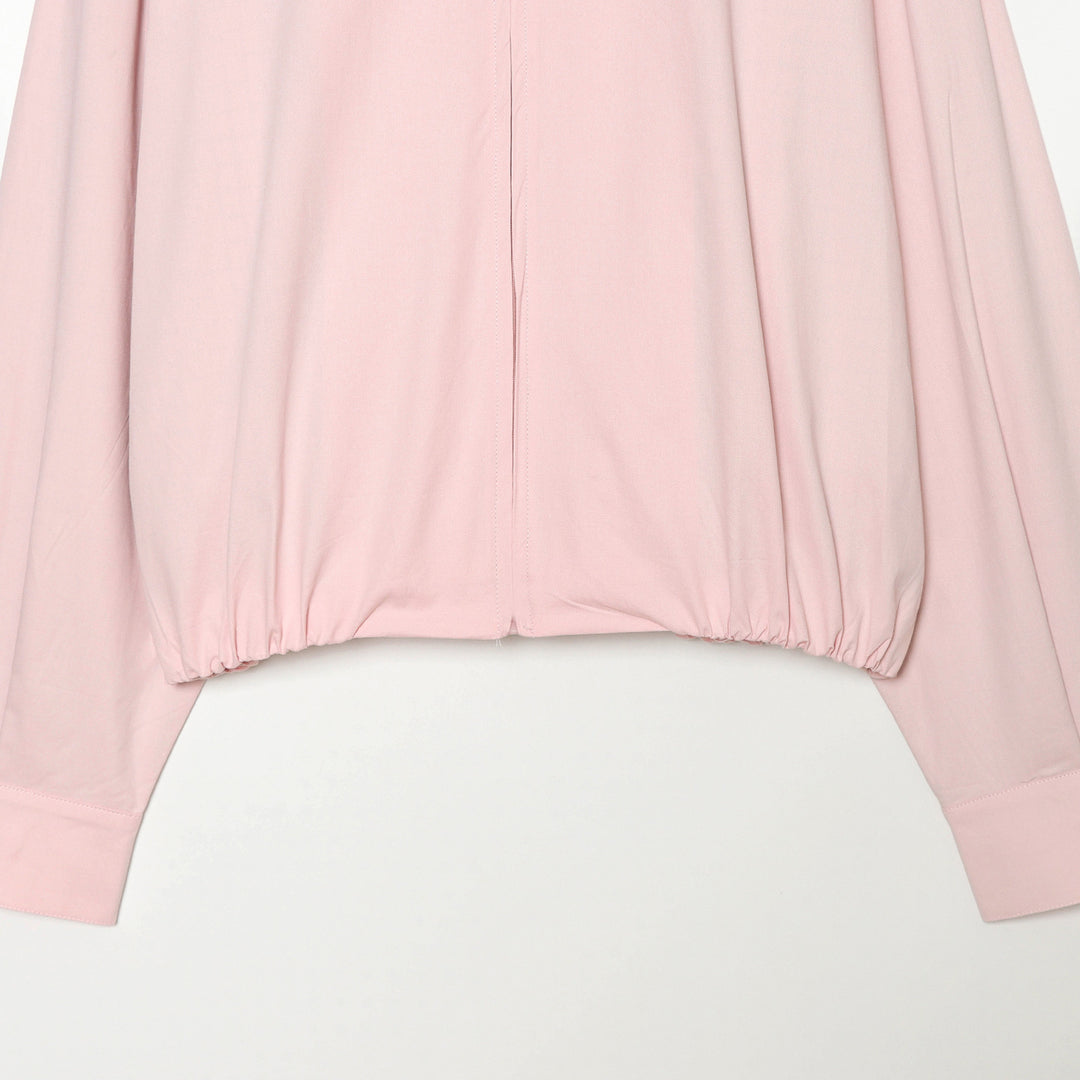 Women's Cropped Bomber Jacket with Shirt Collar, Elastic Hem and Checked Lining Amarae